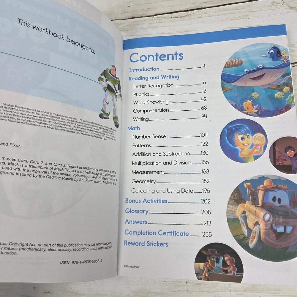 Disney Learning Magical‎ Adventures Second Grade Workbook Ages 7-8 Pixar